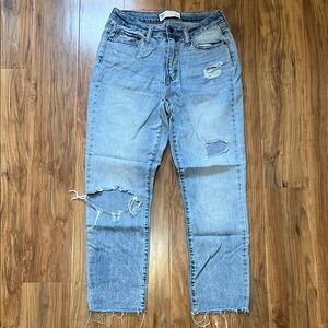 RSQ Light Blue Distressed Straight Leg Jeans